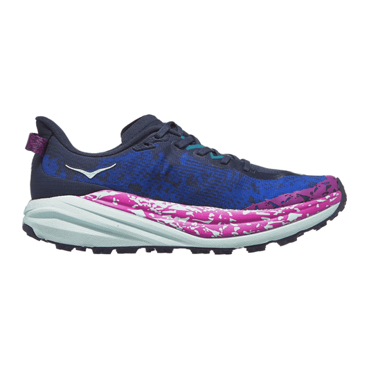 Hoka Speedgoat 6 Lightweight Cushioned Trail Running Shoes – High-Grip Outdoor Trainers – Blue / Pink