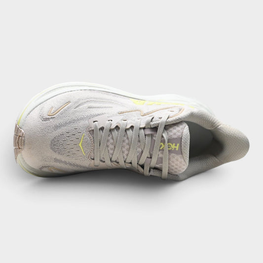 HOKA Clifton 10 Men's Road Running Shoes – Beige/Lime