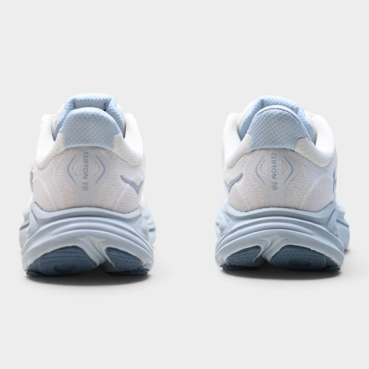 HOKA Clifton 10 Women’s Running Shoes – White / Grey