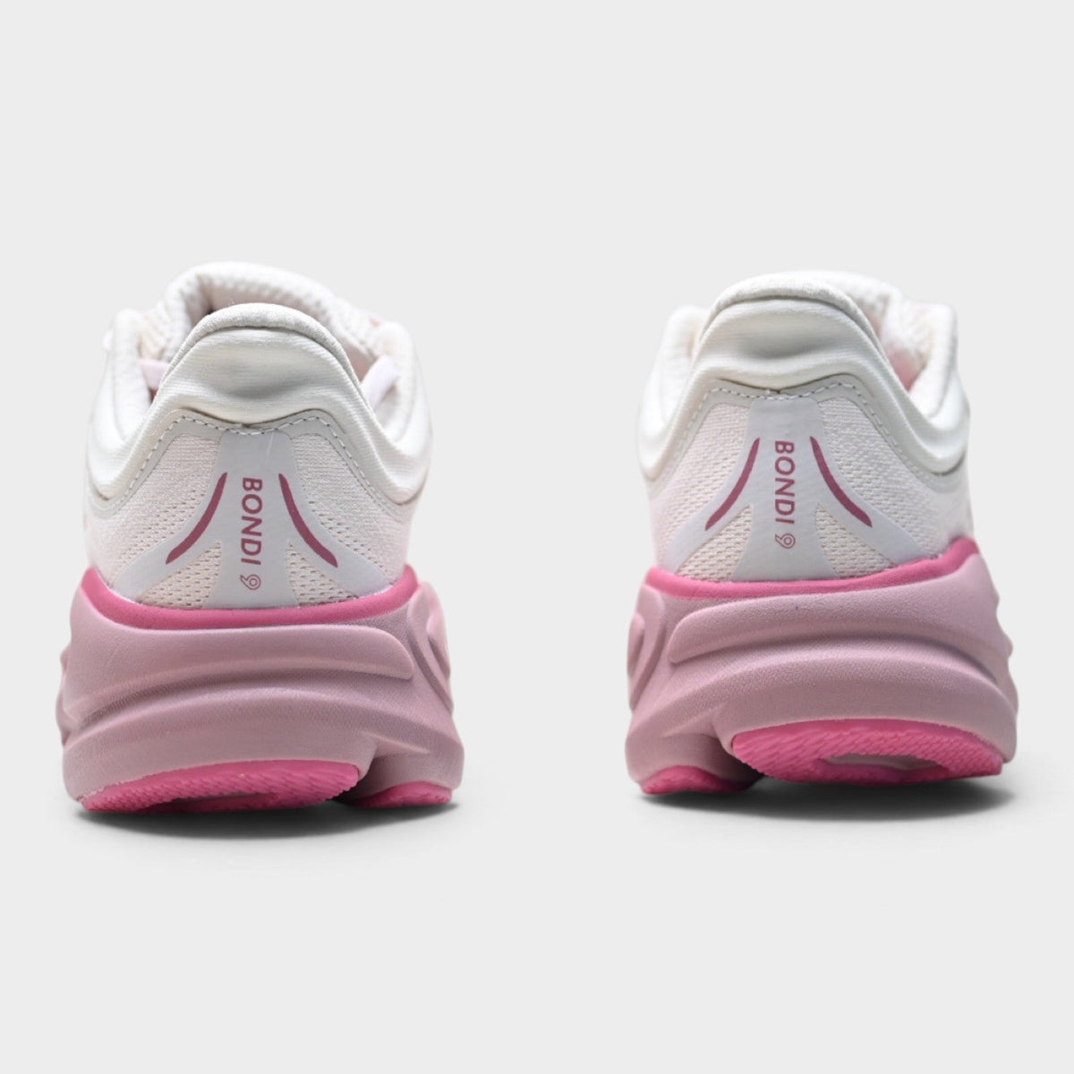 HOKA Bondi 9 Women’s Running Shoes – White / Pink
