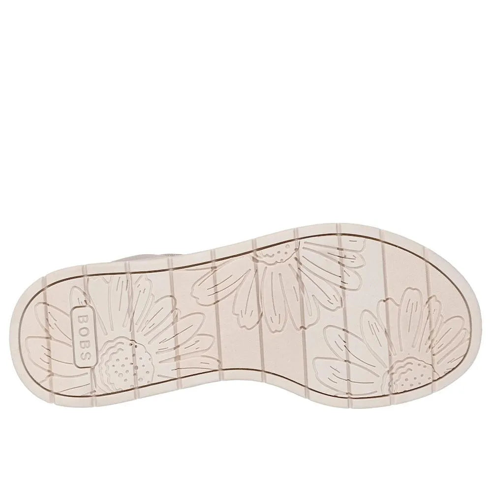 Skechers 114413 BOBS Sun Ray Ladies Taupe Textile Vegan Elasticated Sandals