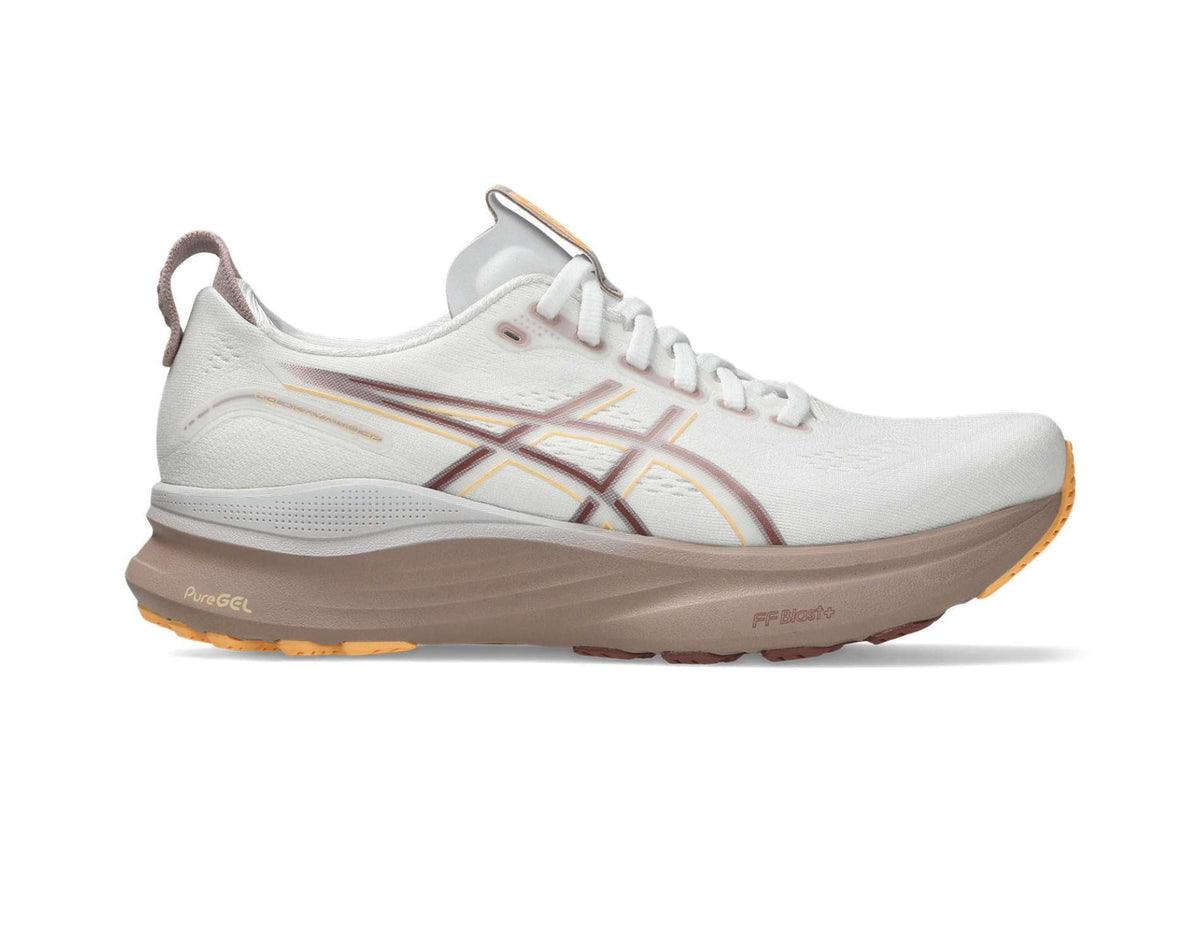 Asics GEL-Kayano 32 Womens Wide Running Shoes – WHITE/ORANGE GLOW 101