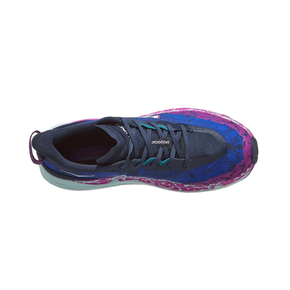 Hoka Speedgoat 6 Lightweight Cushioned Trail Running Shoes – High-Grip Outdoor Trainers – Blue / Pink