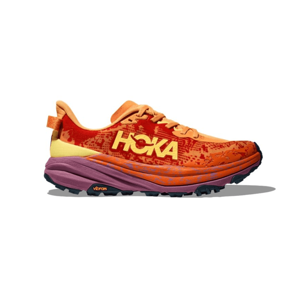 Hoka Speedgoat 6 Lightweight Cushioned Trail Running Shoes – High-Grip Outdoor Trainers – Orange