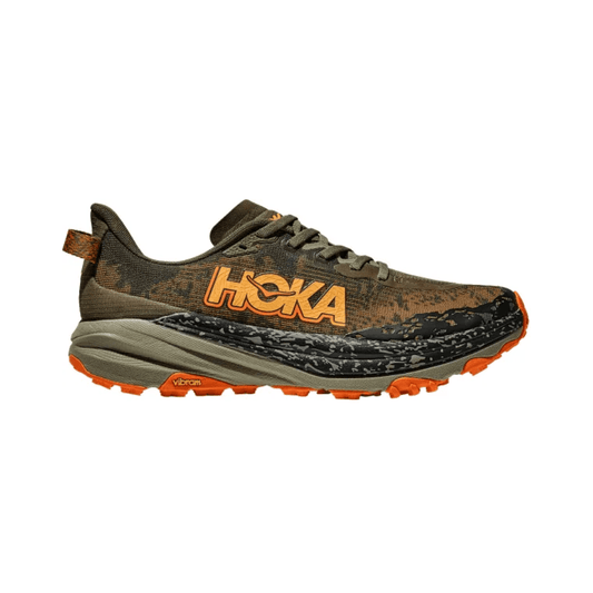 Hoka Speedgoat 6 Lightweight Cushioned Trail Running Shoes – High-Grip Outdoor Trainers – Olive / Squash