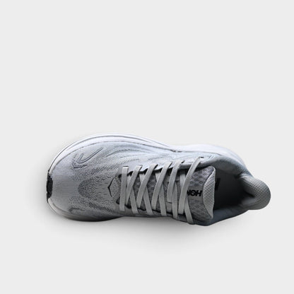 HOKA Clifton 10 Men's Road Running Shoes – Light Grey/Black