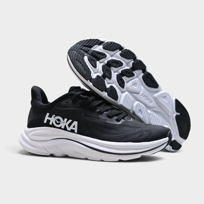 HOKA Clifton 10 Men's Road Running Shoes – Black/White