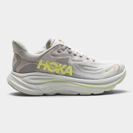 HOKA Clifton 10 Men's Road Running Shoes – Beige/Lime