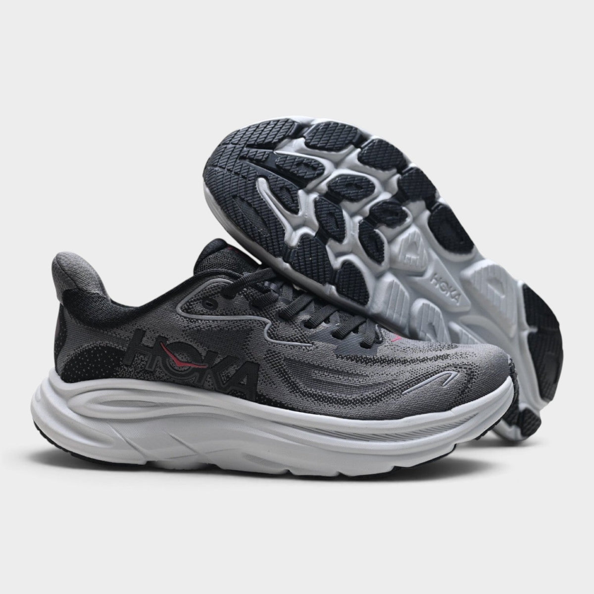 HOKA Clifton 10 Men's Road Running Shoes – Dark Grey/Black