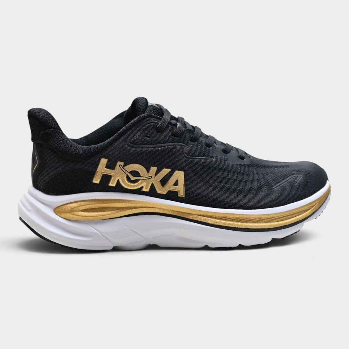HOKA Clifton 10 Men's Road Running Shoes – Black/Gold
