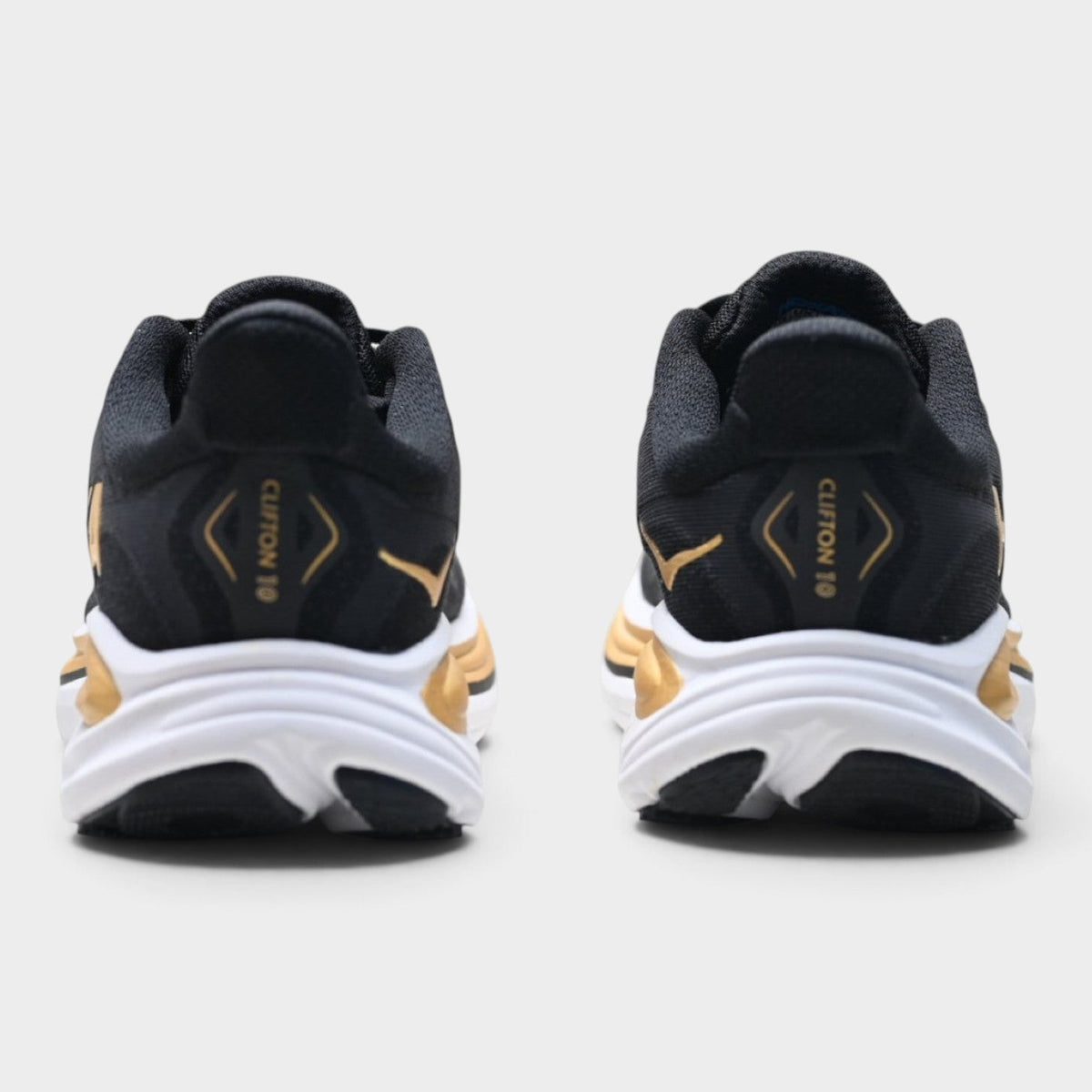 HOKA Clifton 10 Men's Road Running Shoes – Black/Gold