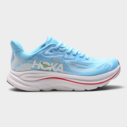 HOKA Clifton 10 Women’s Running Shoes – Blue / Red