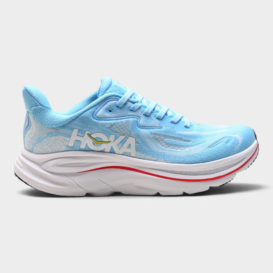 HOKA Clifton 10 Women’s Running Shoes – Blue / Red