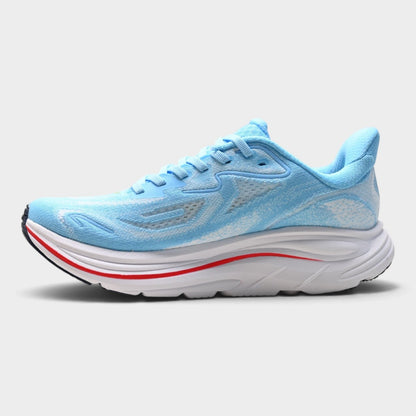 HOKA Clifton 10 Women’s Running Shoes – Blue / Red
