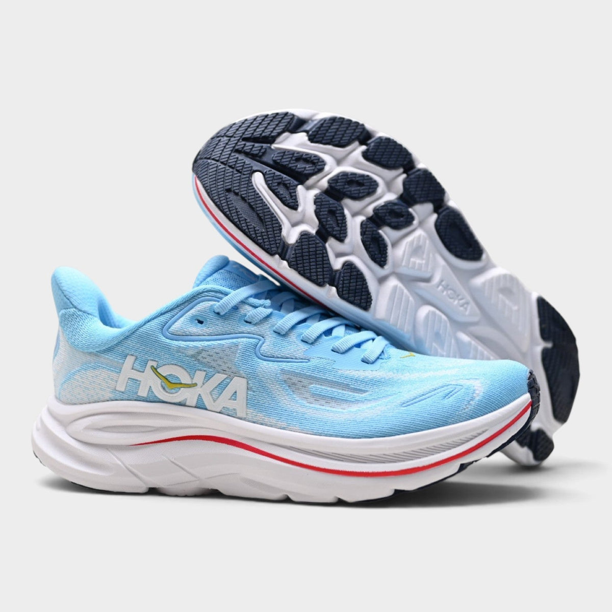 HOKA Clifton 10 Women’s Running Shoes – Blue / Red