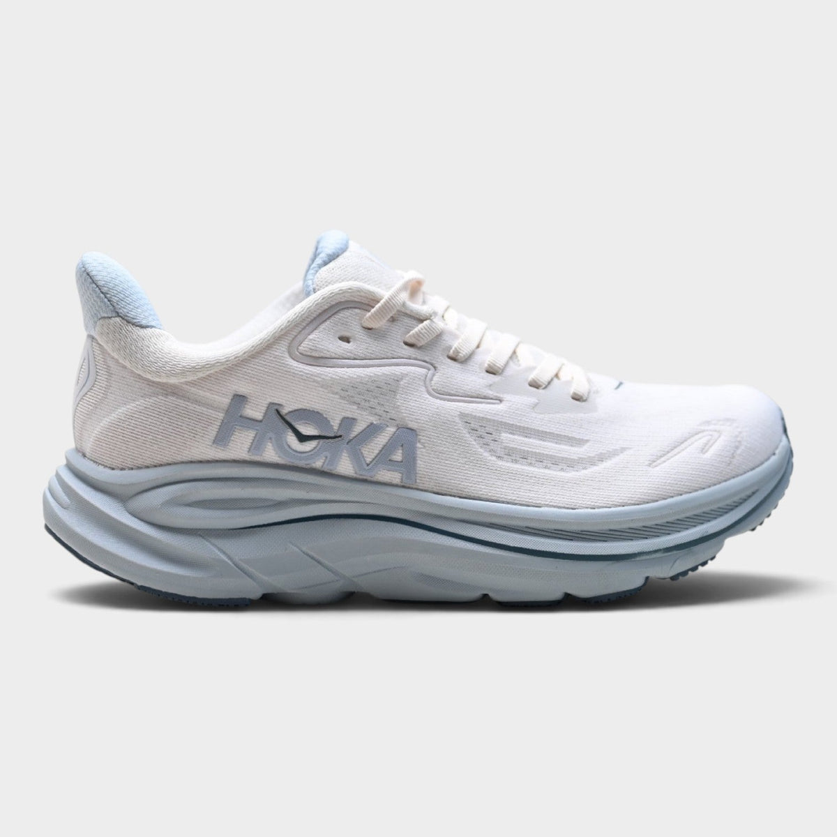 HOKA Clifton 10 Women’s Running Shoes – White / Grey