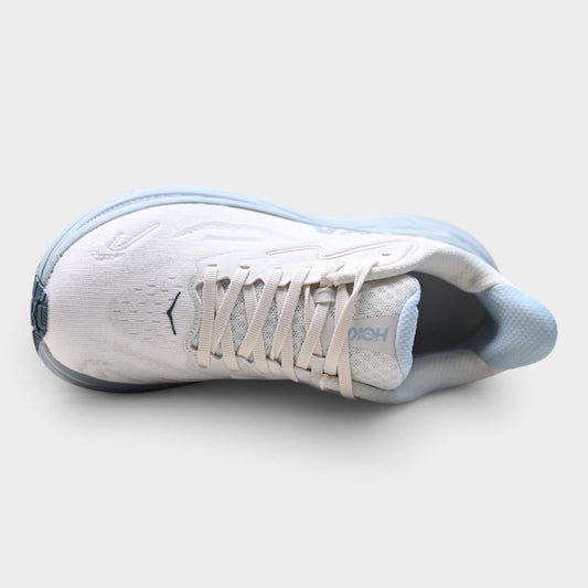 HOKA Clifton 10 Women’s Running Shoes – White / Grey