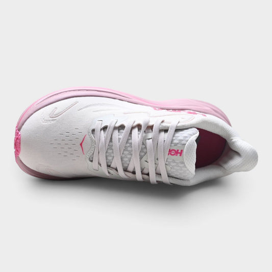 HOKA Clifton 10 Women’s Running Shoes – White / Pink