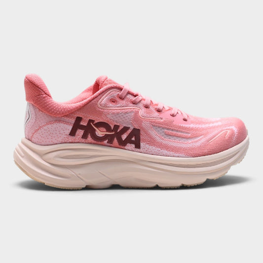 HOKA Clifton 10 Women’s Running Shoes – Coral / Cream