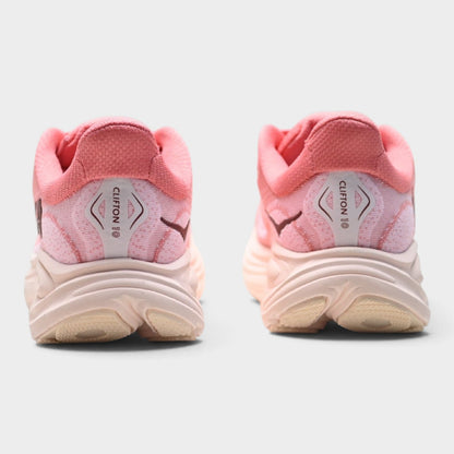 HOKA Clifton 10 Women’s Running Shoes – Coral / Cream