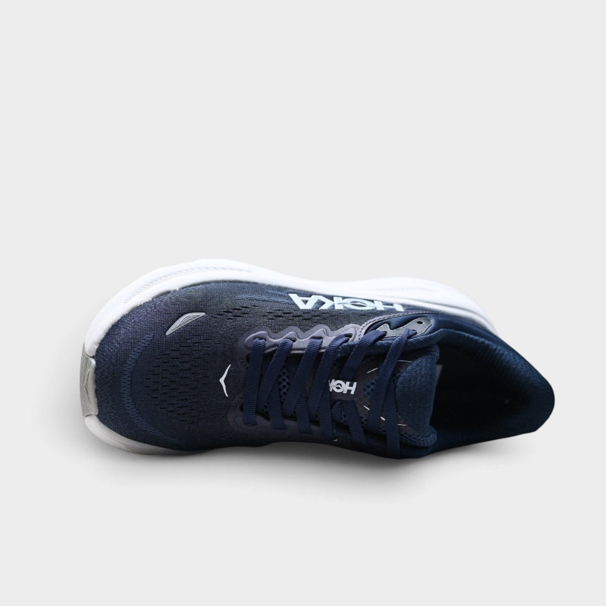 HOKA Bondi 9 Men’s Cushioned Road Running Shoes – Navy / White