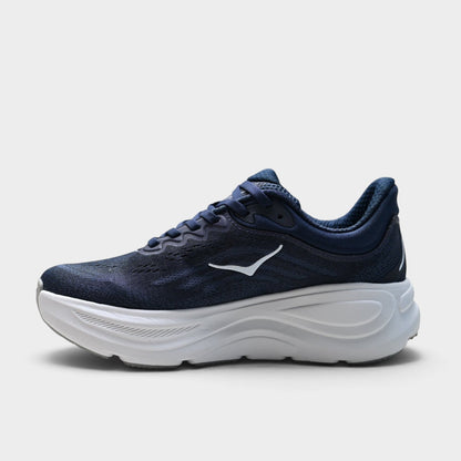 HOKA Bondi 9 Men’s Cushioned Road Running Shoes – Navy / White