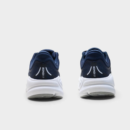 HOKA Bondi 9 Men’s Cushioned Road Running Shoes – Navy / White
