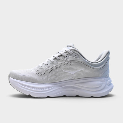 HOKA Bondi 9 Men’s Cushioned Road Running Shoes – Light Grey / White