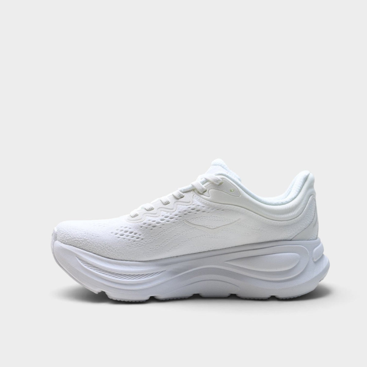 HOKA Bondi 9 Men’s Cushioned Road Running Shoes – Triple White