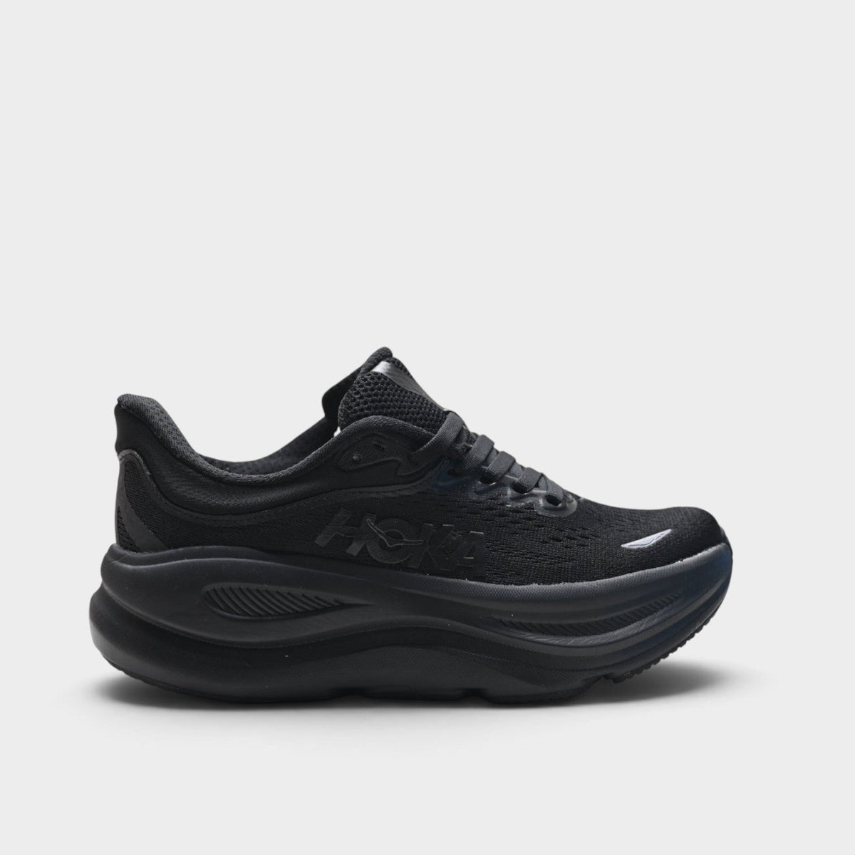 HOKA Bondi 9 Men’s Cushioned Road Running Shoes – Triple Black