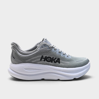 HOKA Bondi 9 Men’s Cushioned Road Running Shoes – Grey / Black