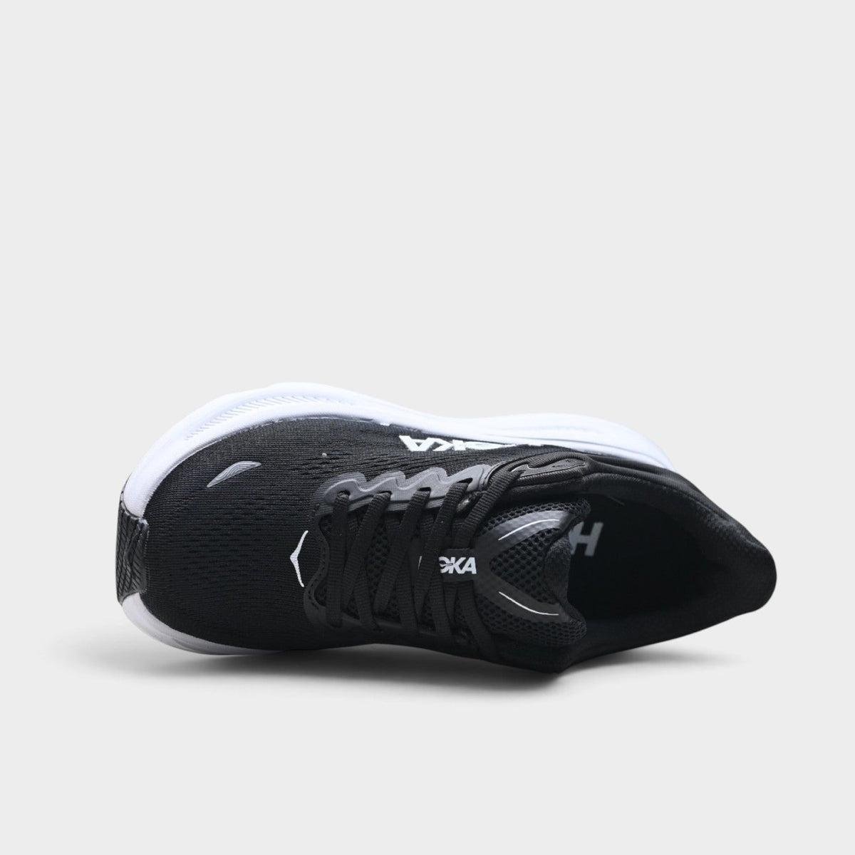 HOKA Bondi 9 Men’s Cushioned Road Running Shoes – Black / White