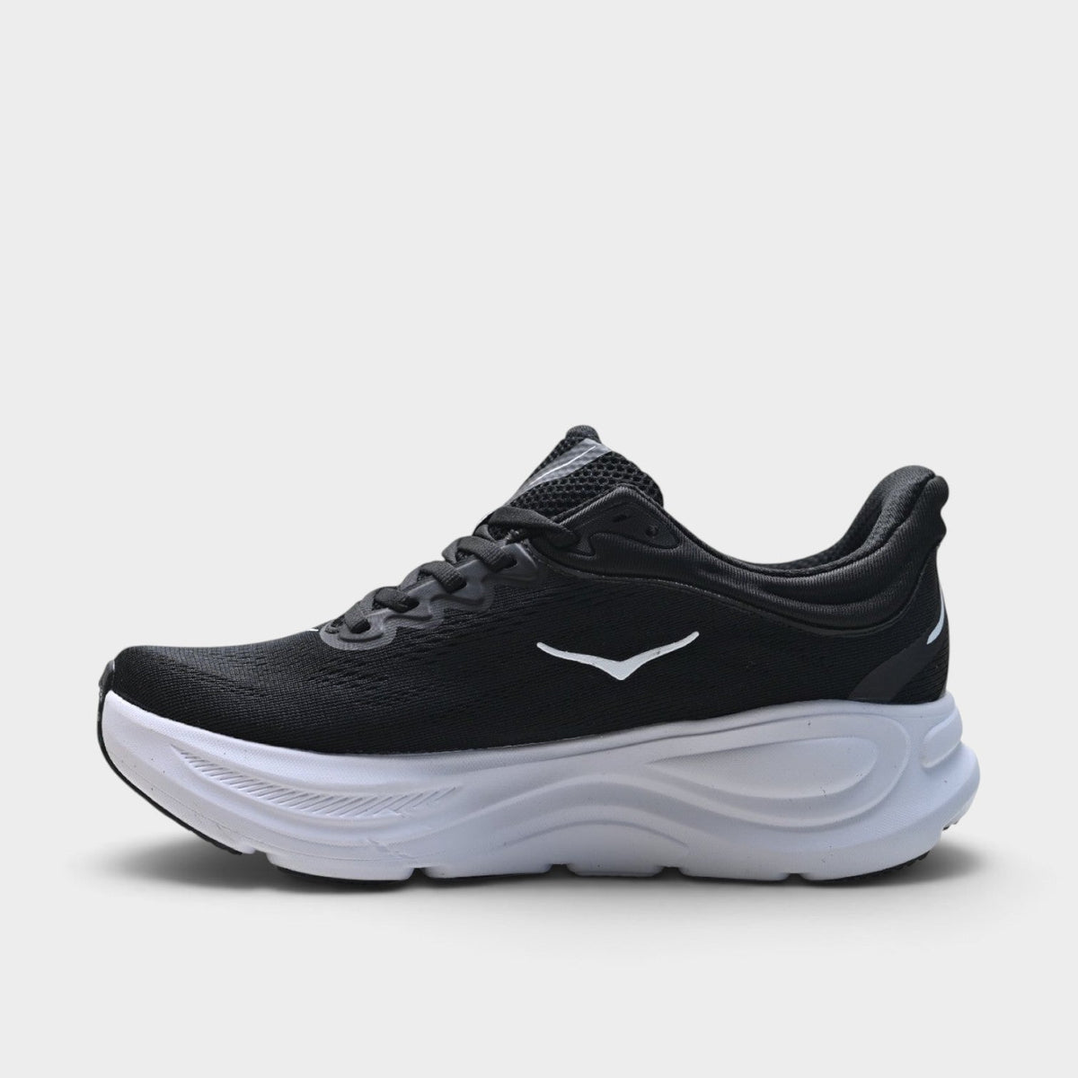 HOKA Bondi 9 Men’s Cushioned Road Running Shoes – Black / White