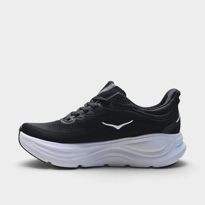 HOKA Bondi 9 Men’s Cushioned Road Running Shoes – Black / White