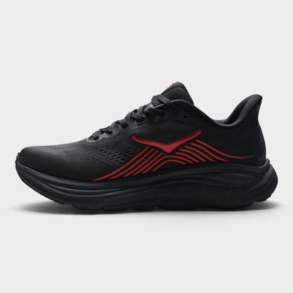 HOKA Clifton 11 Men’s Road Running Shoes – Black / Red