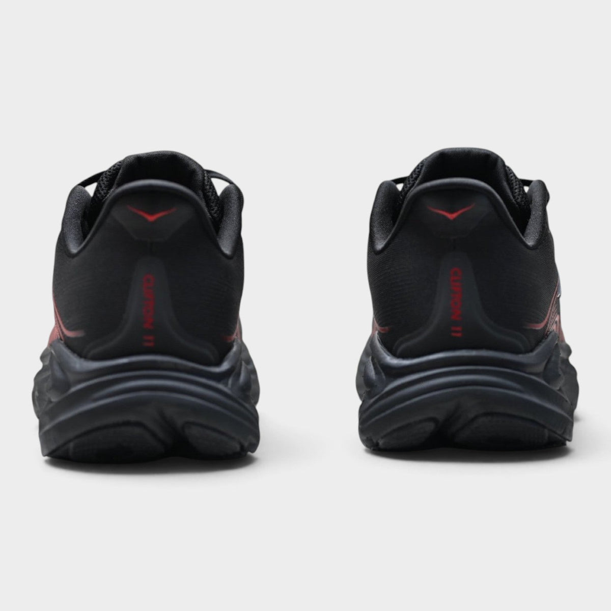 HOKA Clifton 11 Men’s Road Running Shoes – Black / Red