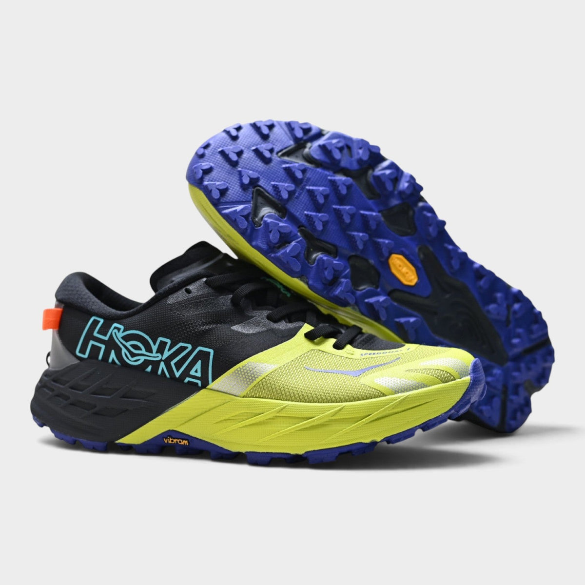 HOKA Speedgoat 7 Men’s Trail Running Shoes – Black / Citrus