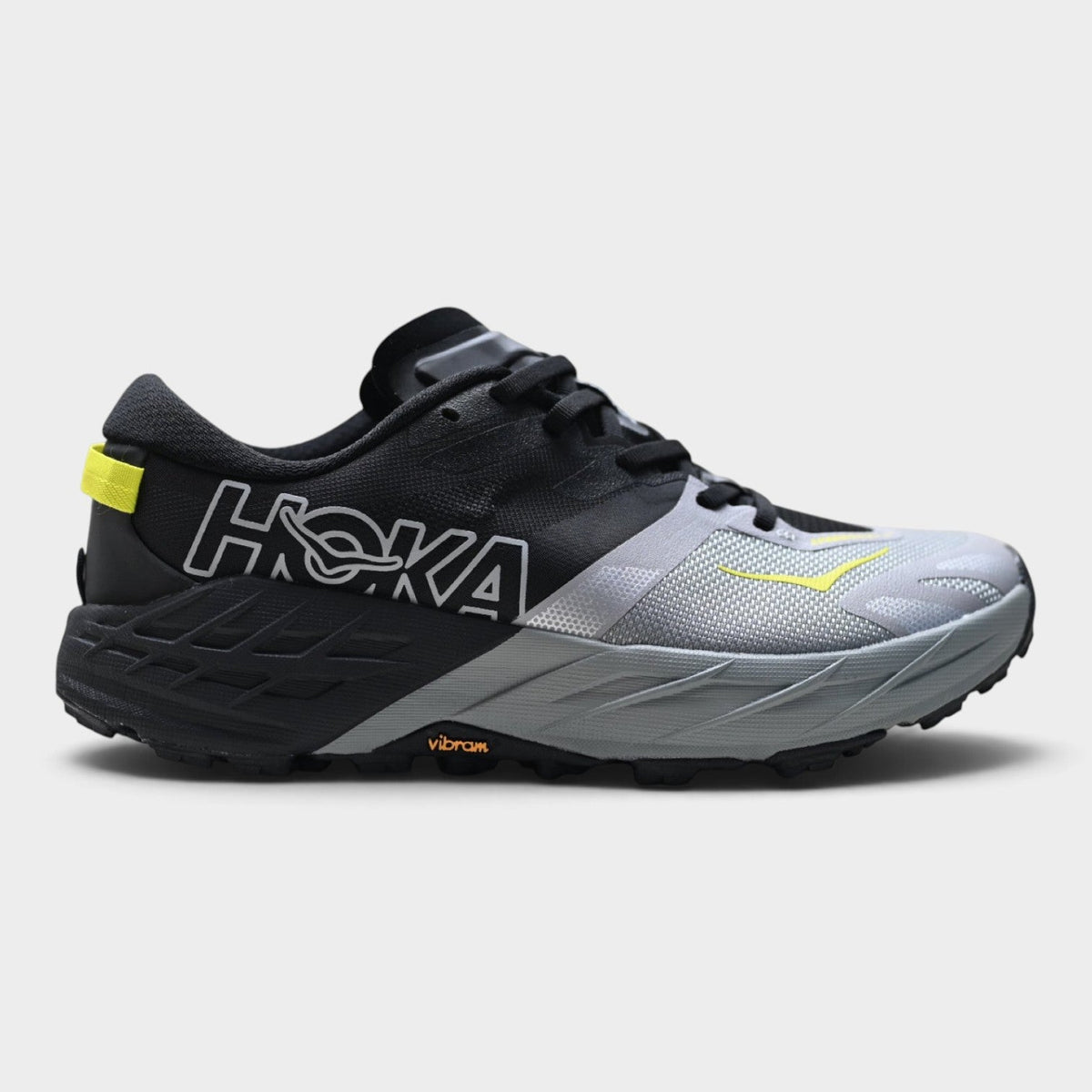 HOKA Speedgoat 7 Men’s Trail Running Shoes – Black / Outer Orbit