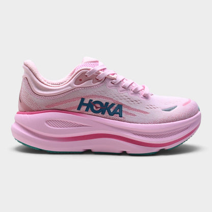 HOKA Bondi 9 Women’s Running Shoes – Pink / Navy