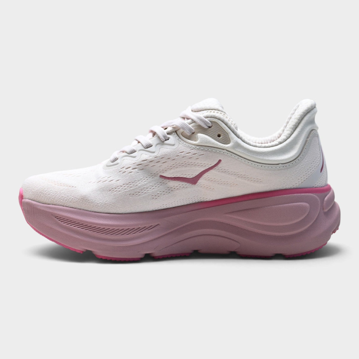 HOKA Bondi 9 Women’s Running Shoes – White / Pink