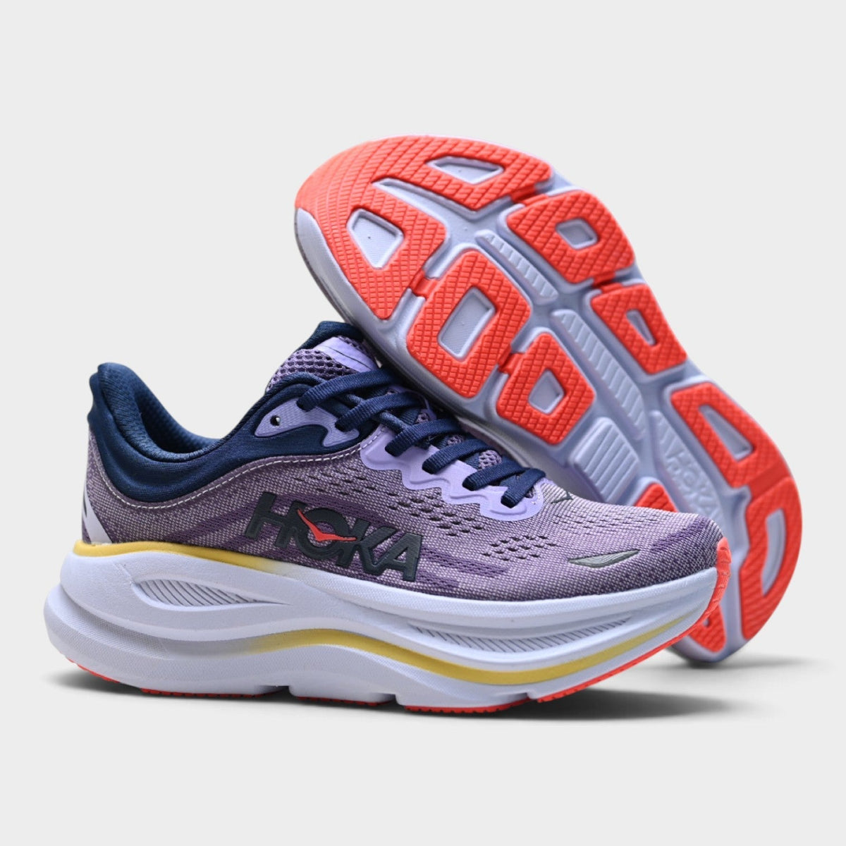 HOKA Bondi 9 Women’s Running Shoes – Purple / Navy