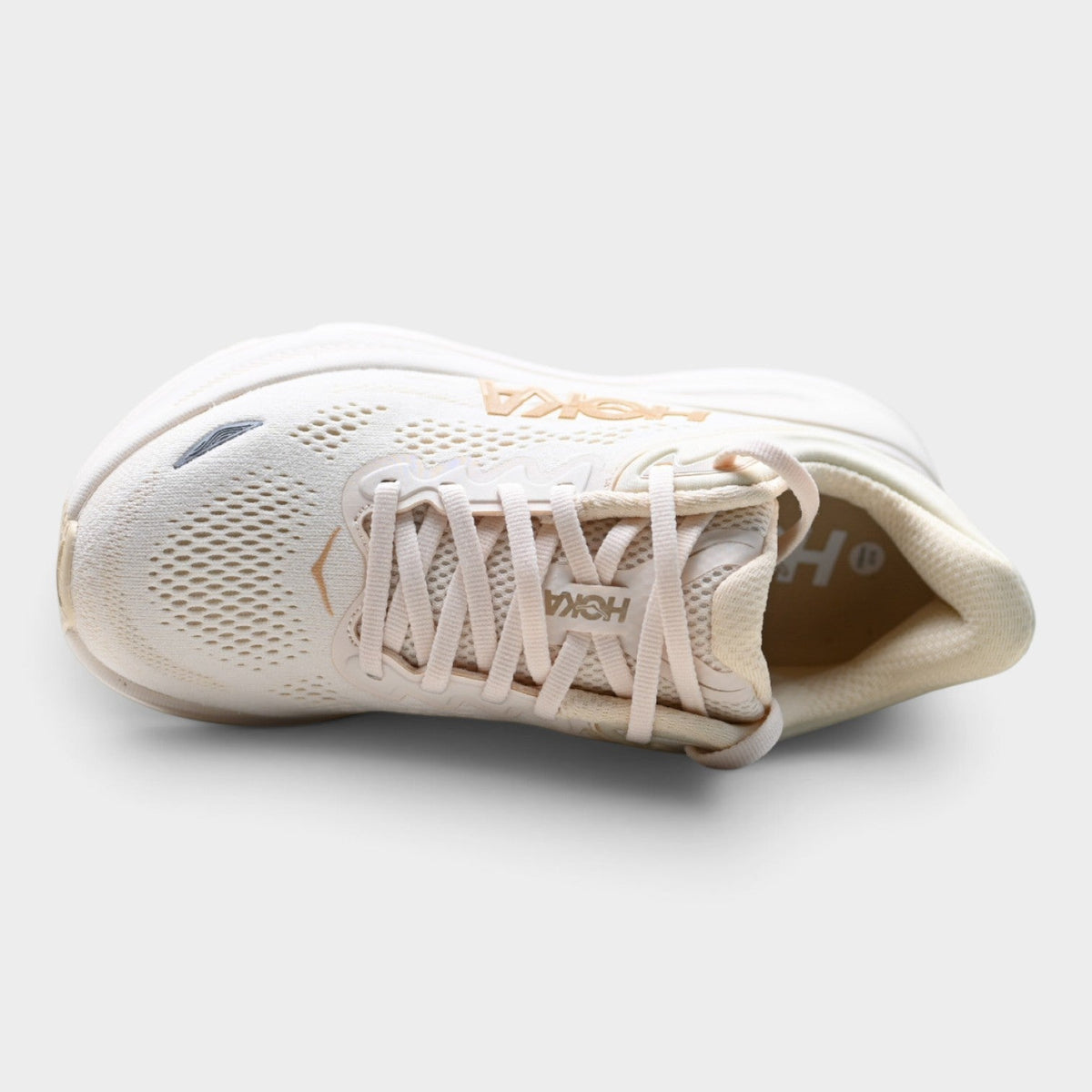 HOKA Bondi 9 Women’s Running Shoes – Cream / Beige