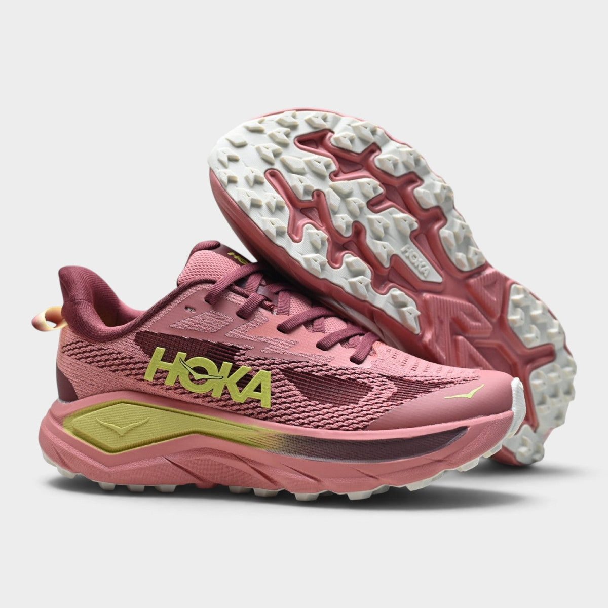 HOKA Challenger 8 Men's Trail Running Shoes – Rose/Lime