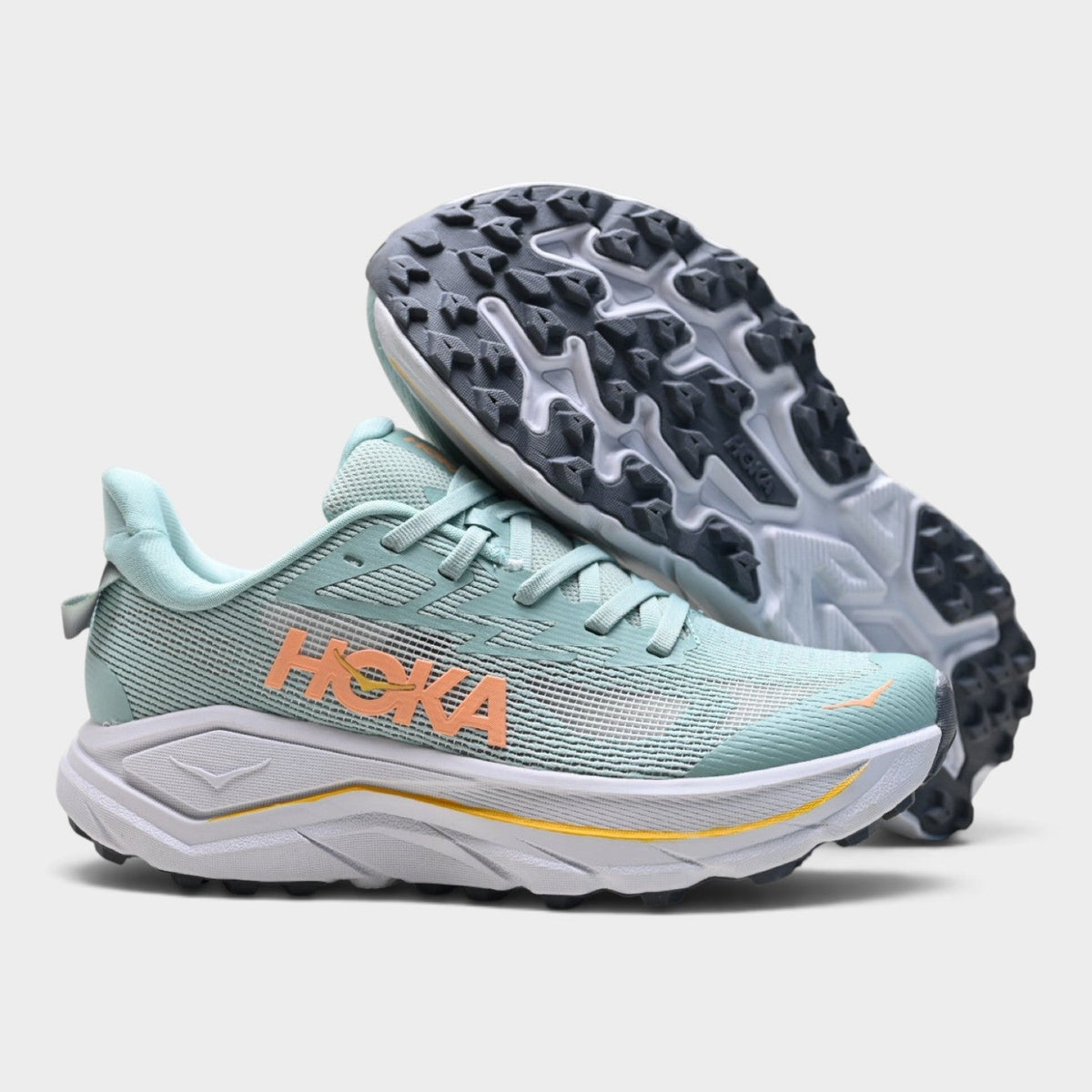 HOKA Challenger 8 Women's Trail Running Shoes – Seafoam/Peach
