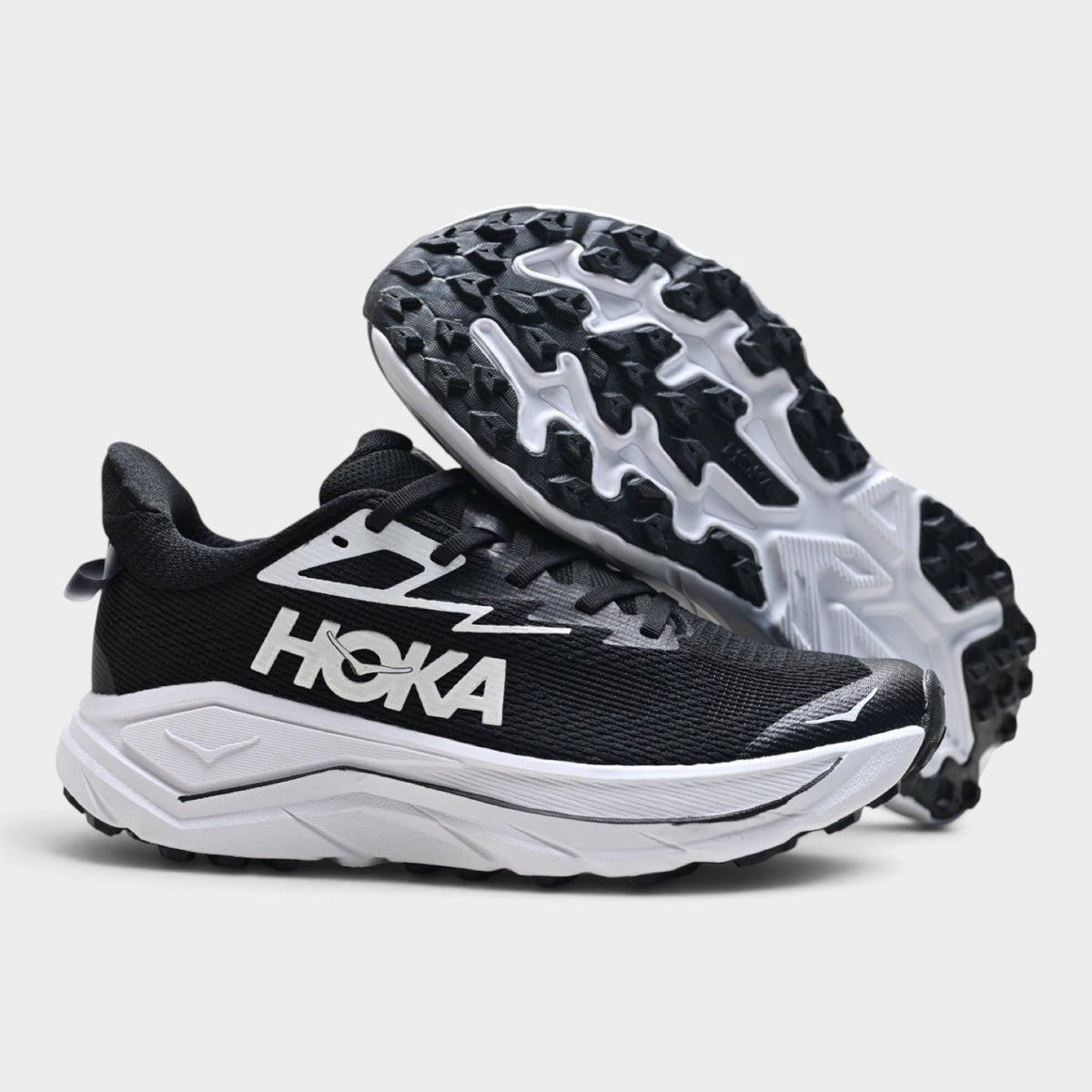 HOKA Challenger 8 Men's Trail Running Shoes – Black/White