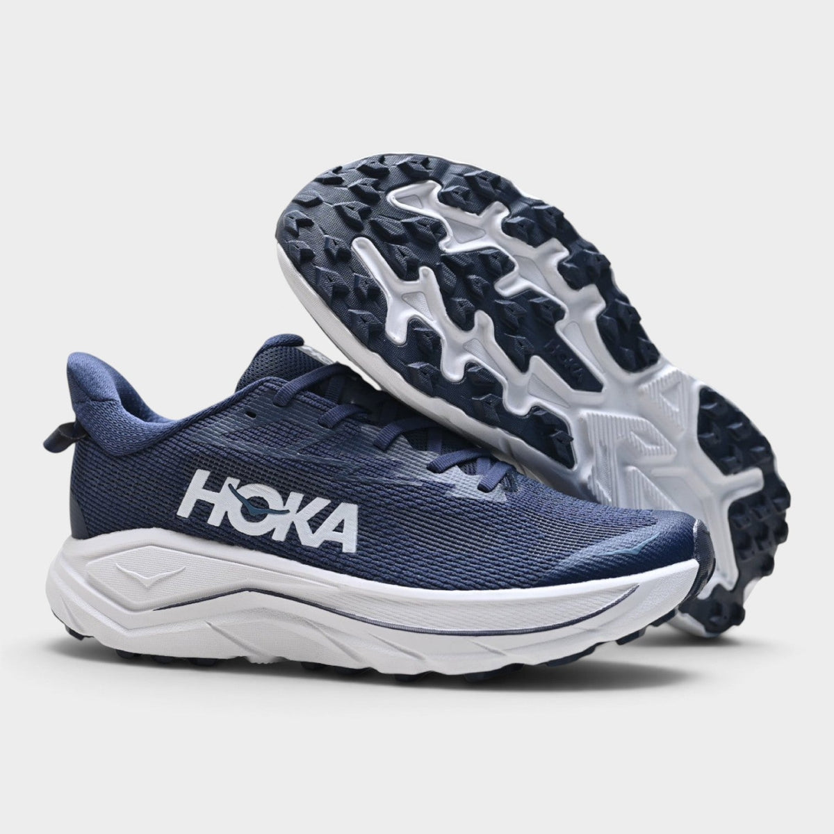 HOKA Challenger 8 Men's Trail Running Shoes – Navy/Cream