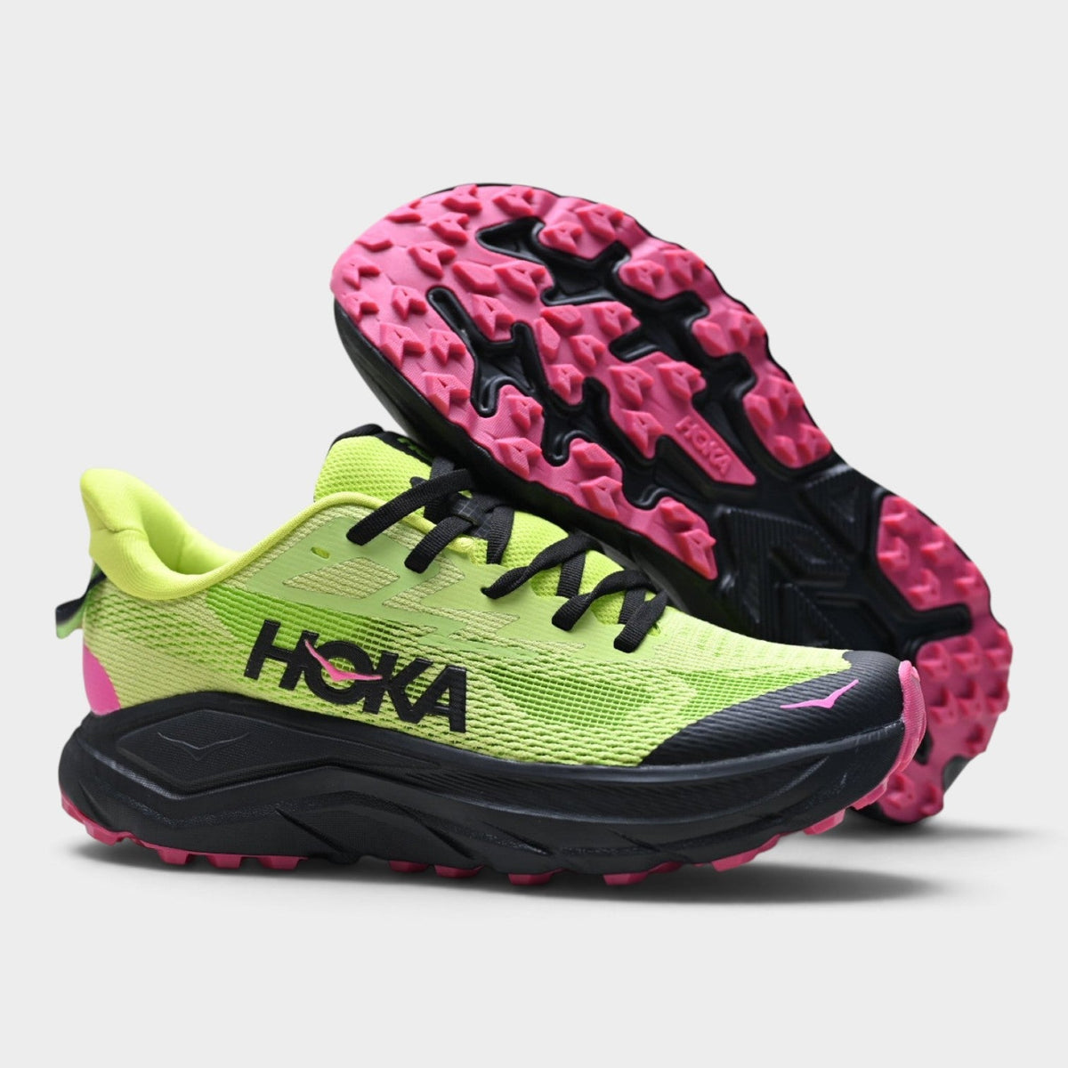 HOKA Challenger 8 Women's Trail Running Shoes – Lime/Pink
