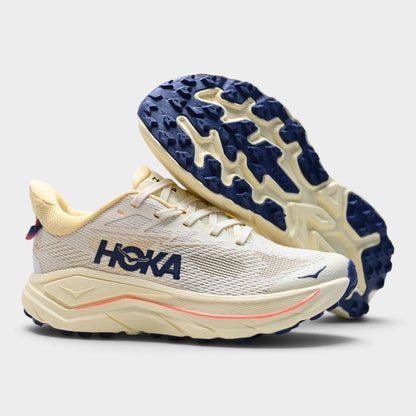 HOKA Challenger 8 Women's Trail Running Shoes – Cream/Navy
