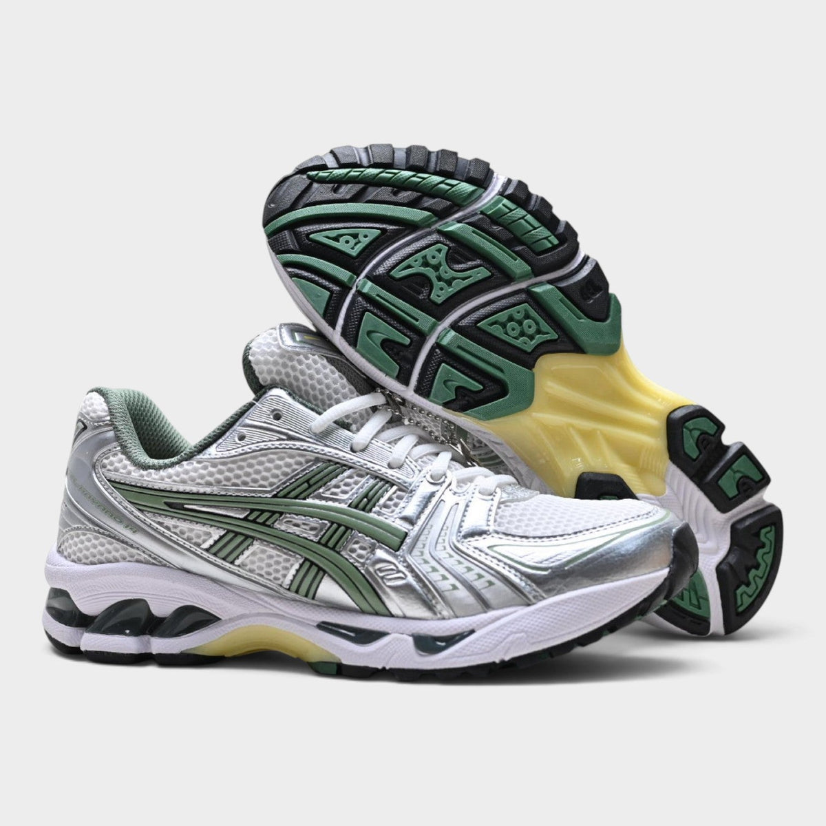 ASICS GEL-KAYANO 14 Unisex SportStyle Trainers – Silver/Mint