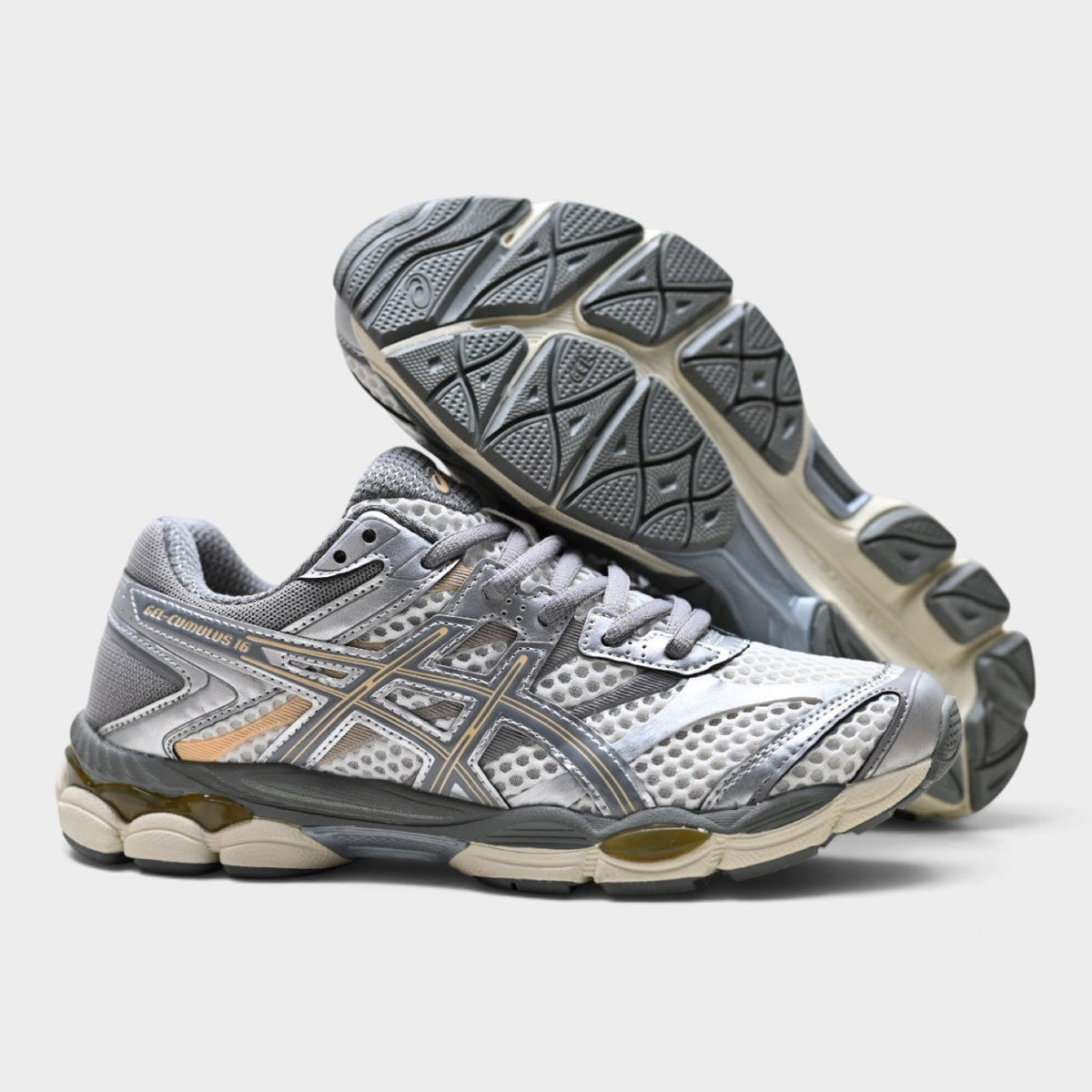 ASICS GEL-CUMULUS 16 Men's Cushioned SportStyle Trainers – Grey/Gold